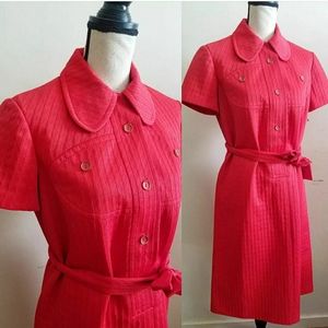 Vintage Red 1970s Secretary Dress || Joyce